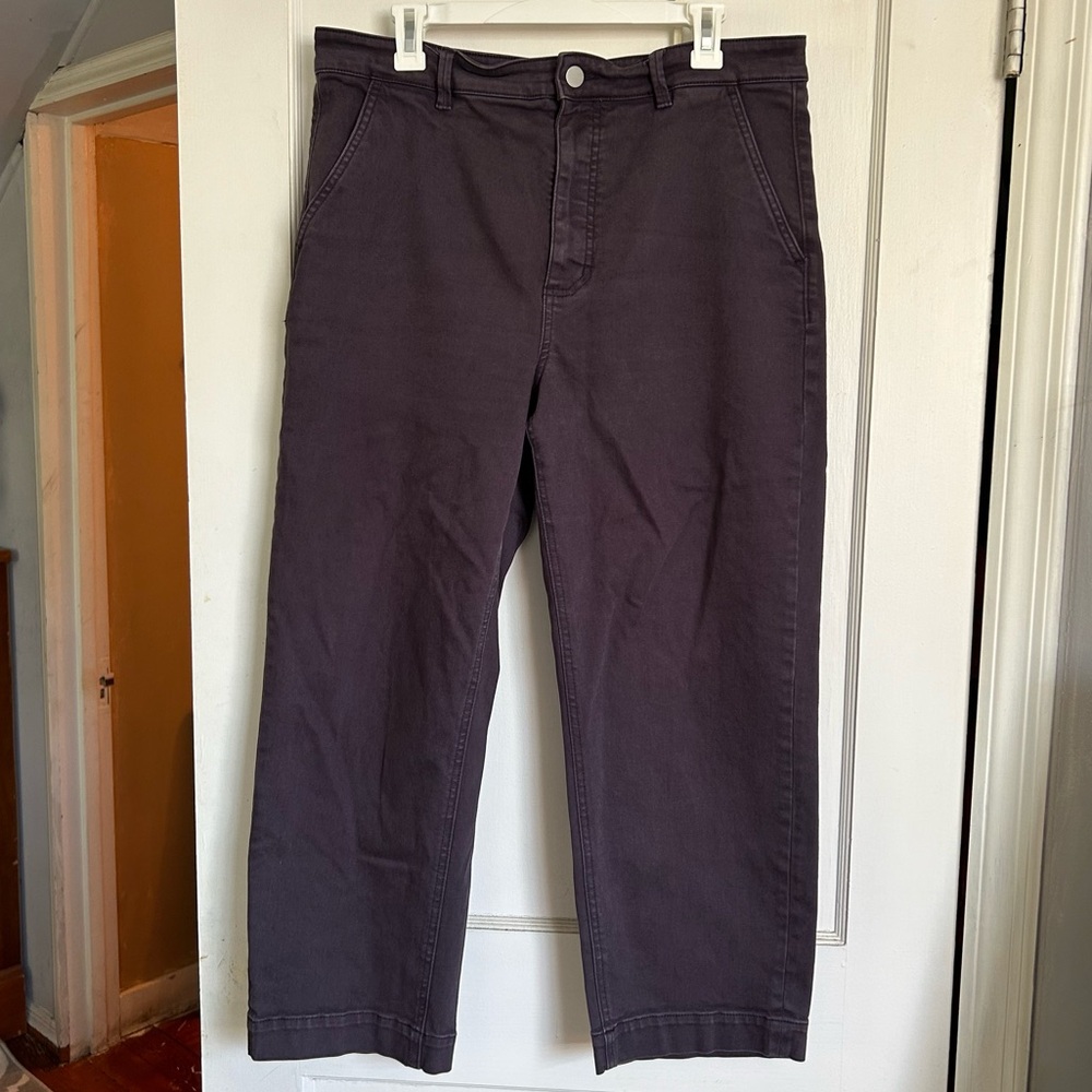 Everlane Straight Leg Cropped pants slate gray sz 16
